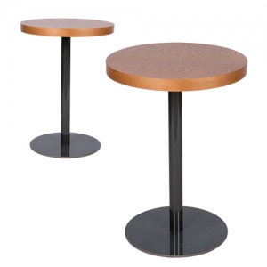 월넛무늬목원형티테이블/Walnut veneer round tea table