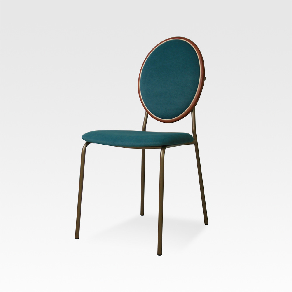 DKC-016, 앤틱 카페 식당 패브릭 철제 의자