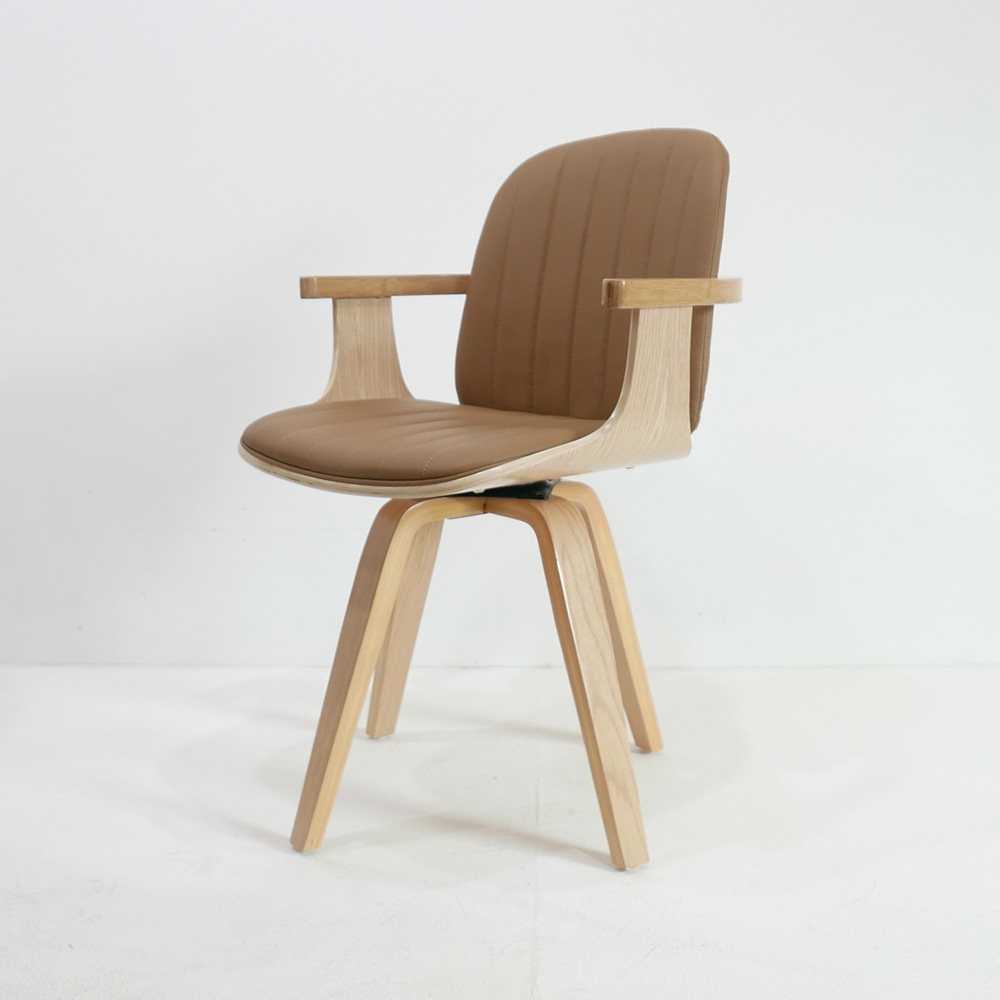 MIS-040, 디자인 카페 원목 팔걸이 의자